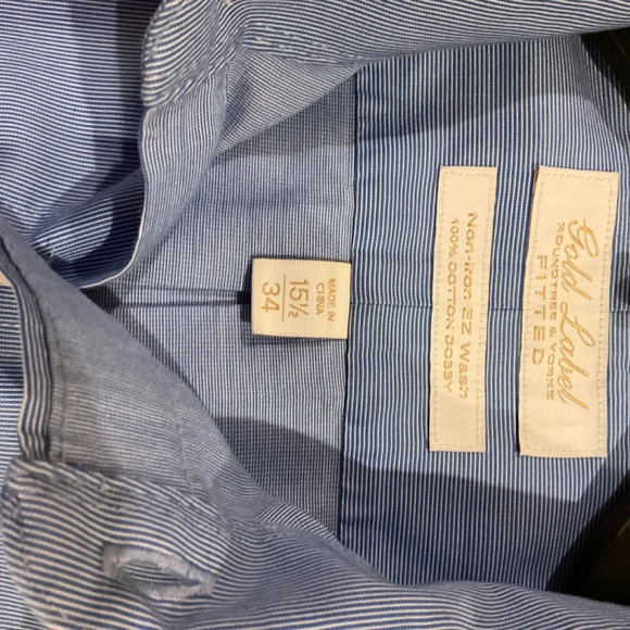 Men’s Round Tree & York Gold Label Fitted Long Sleeve Dress Shirt. Size 15 1/2 - Picture 4 of 4